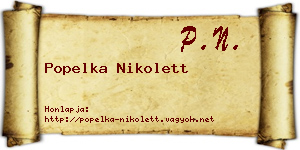 Popelka Nikolett névjegykártya